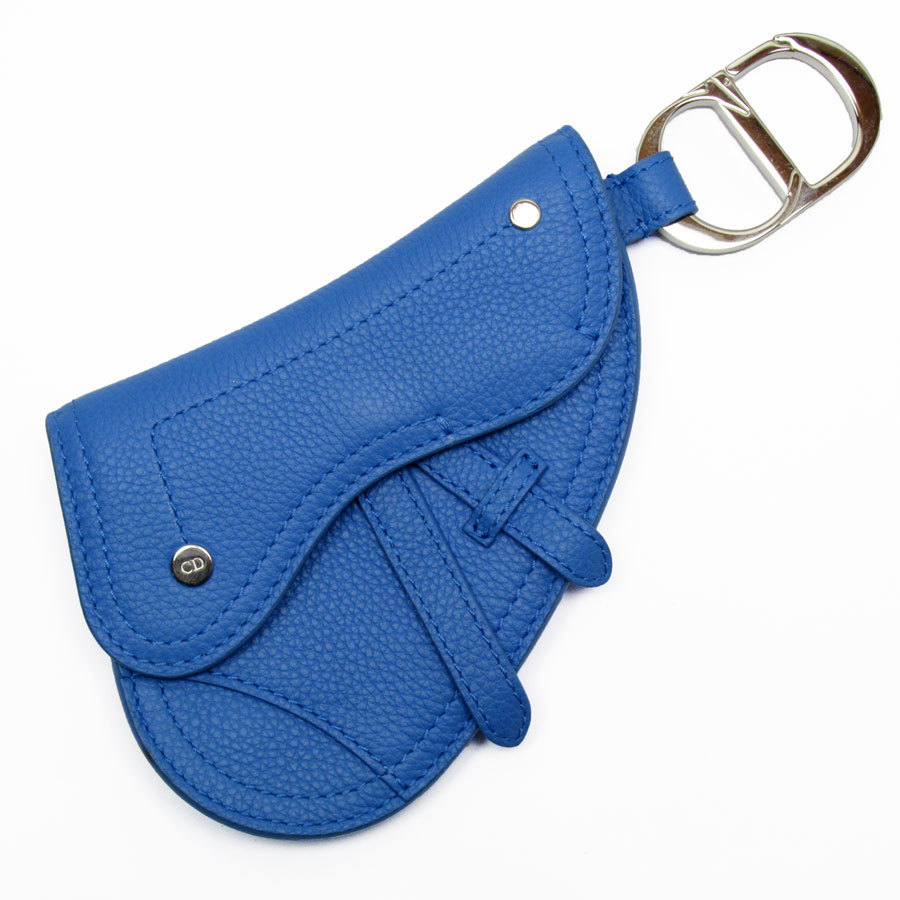 Christian Dior Saddle Leather Pouch Blue